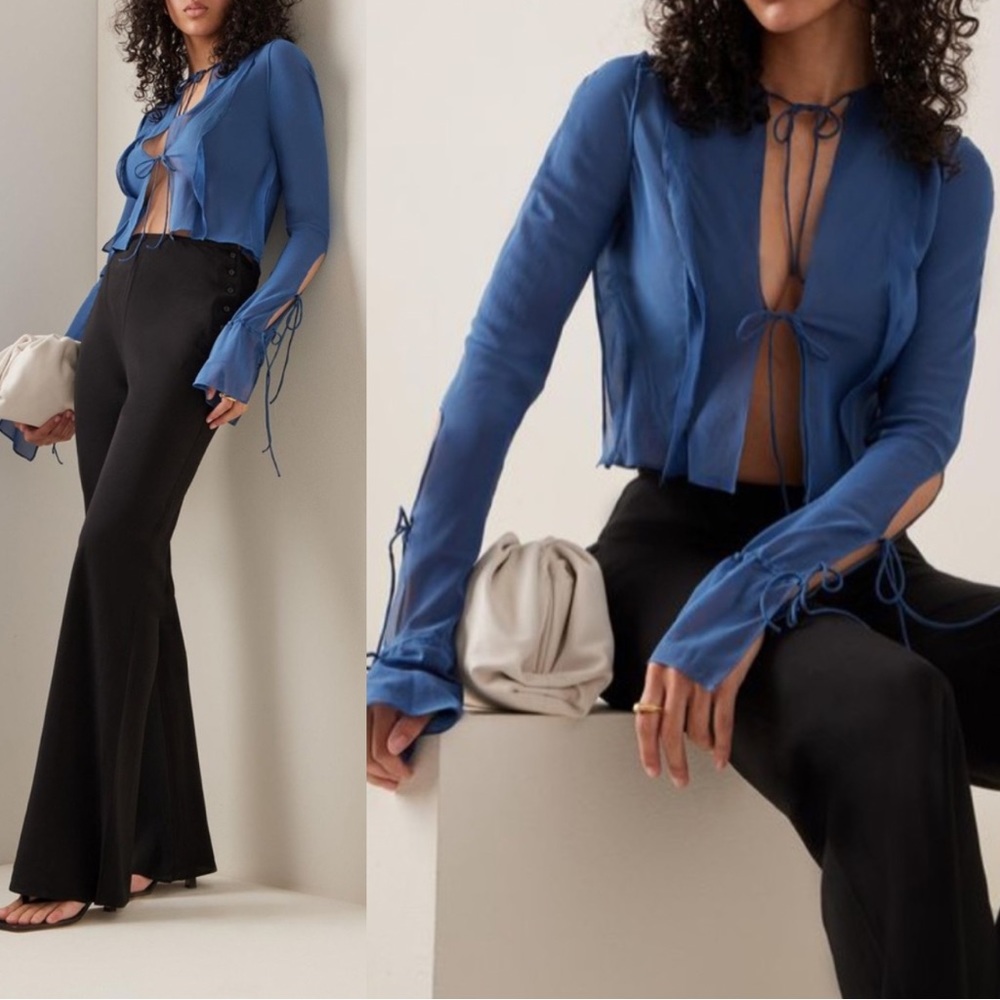 Christopher Esber Blue Tie Shirt - Picture 1 of 12